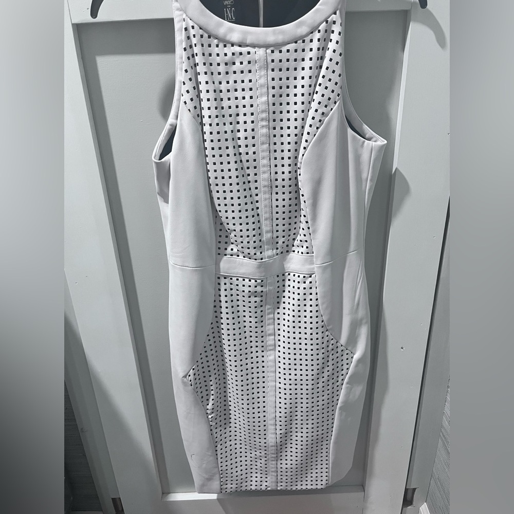 White vegan leather dress